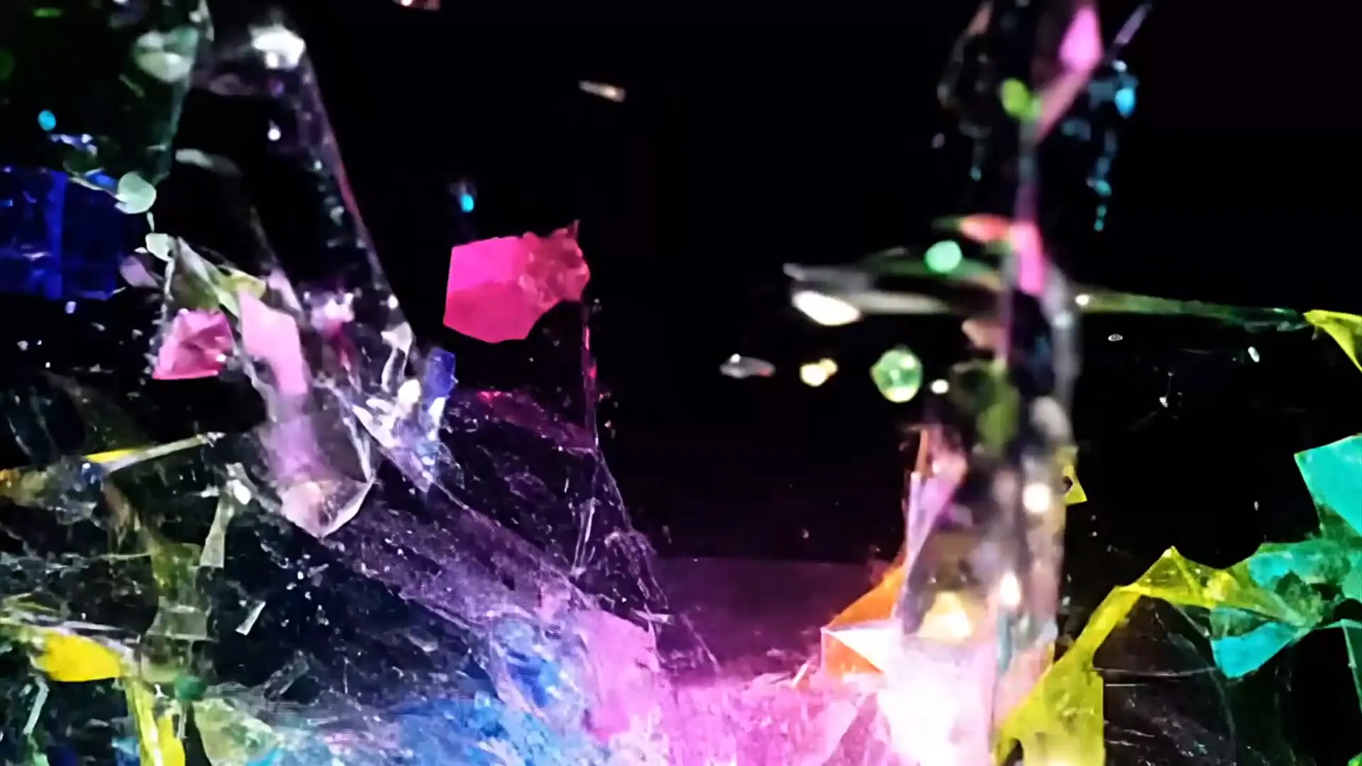 Vibrant Fragmented Glass Cinematic Transition for Logo Animation